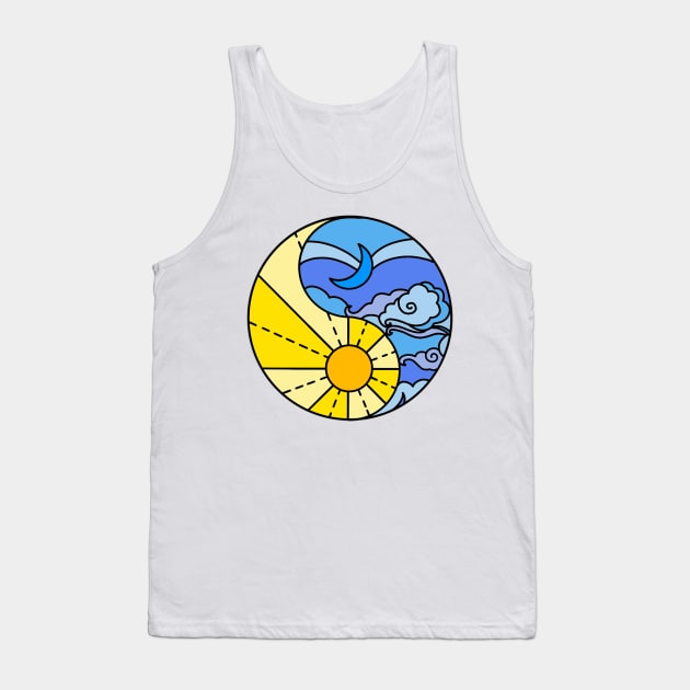 Colourful Ying Yang Sun and Moon Tank Top by KiraCollins